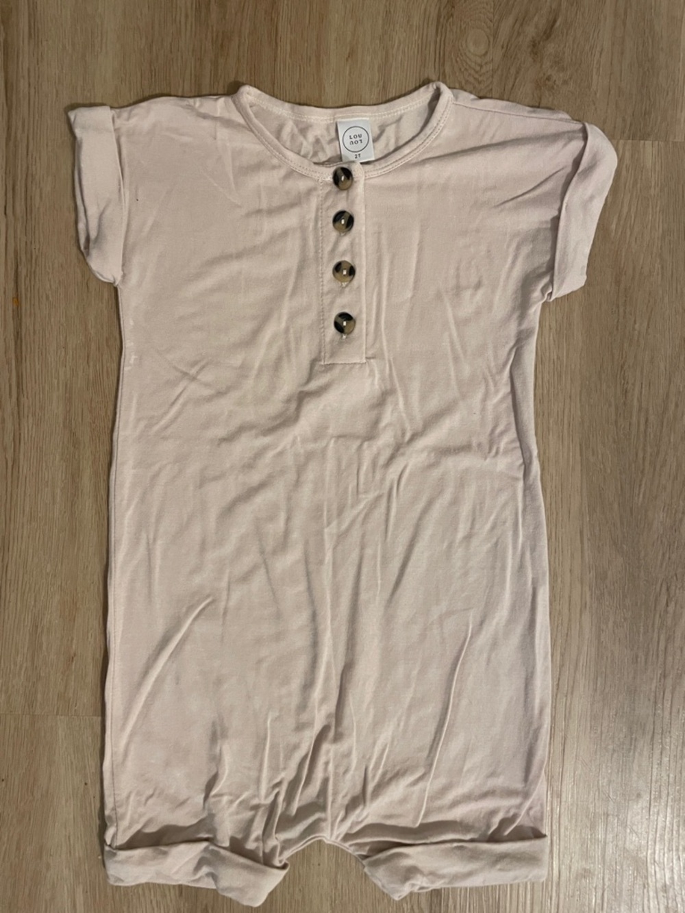 Lou Lou & Company Neutral Beige Button-Front Romper